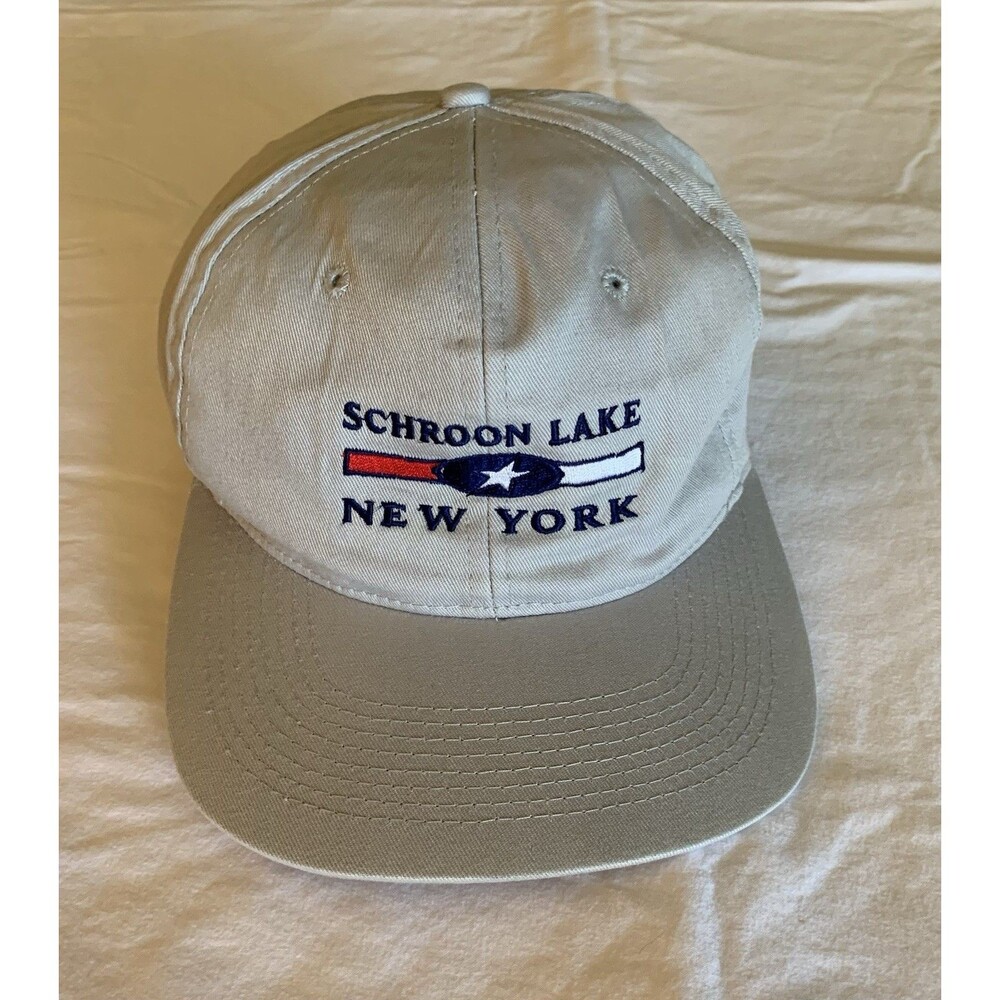 Schroon Lake New York Hat Snapback Adjustable Cap Lt Gray Adult One Size